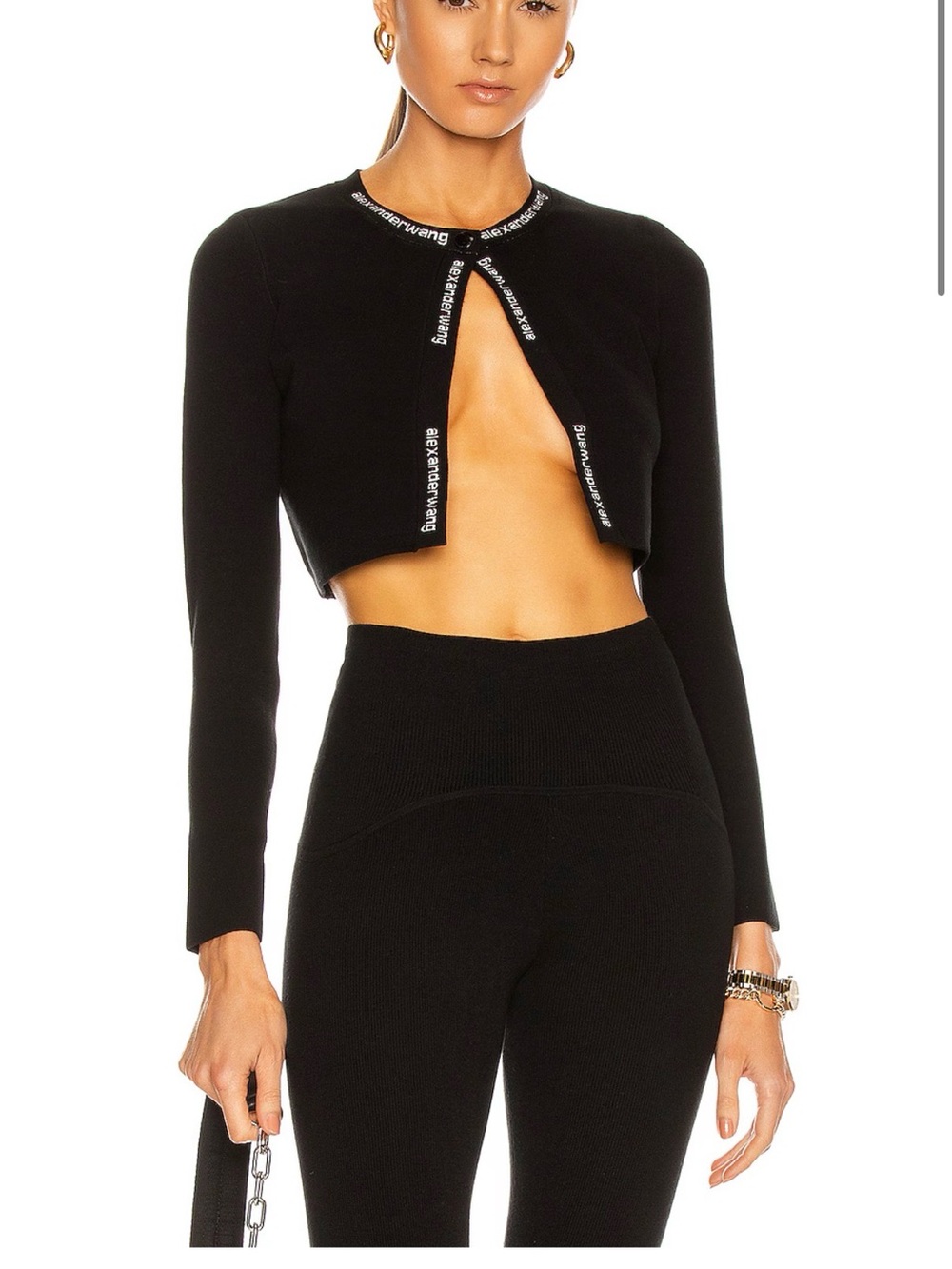 Cropped Bodycon Cardigan in Black
Alexander Wang
